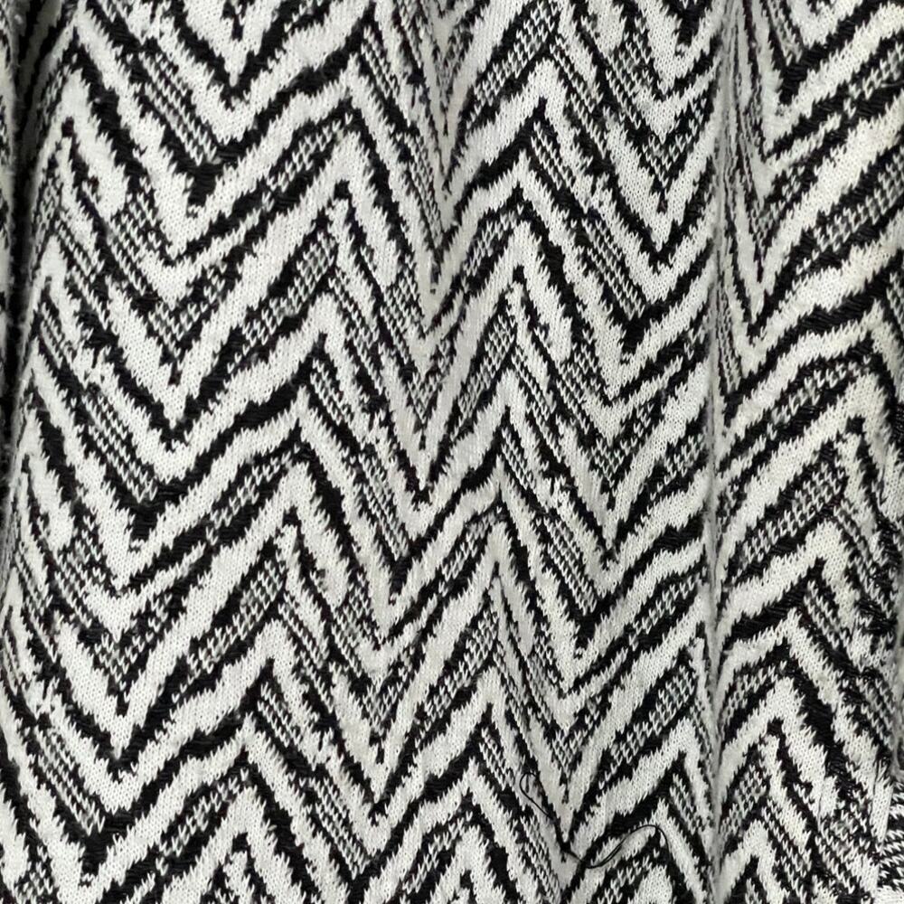 Calvin Klein Womens Size 4 Waterfall Ruffled Open Front Lined Jacket Black White - Picture 5 of 6